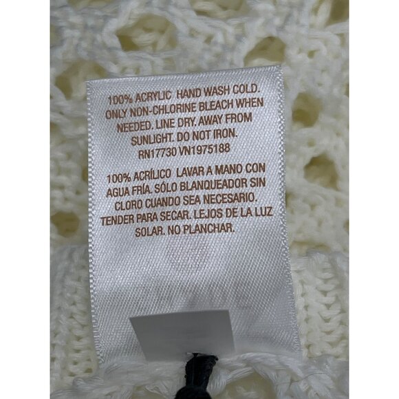 Shade & Shore Cream Sleeveless Crochet Swim Cover-Up Dress M (8-10) - New - Picture 7 of 8